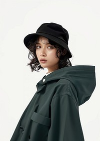 Stylish woman in raincoat portrait