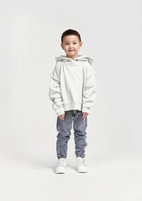 Child in casual gray outfit