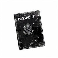 Black passport illustration with emblem