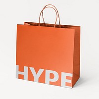 Orange shopping bag mockup psd