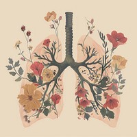 Botanical lungs health illustration