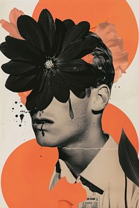 Surreal portrait with floral elements