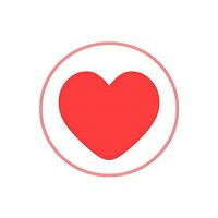 Red heart symbol inside circle