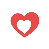 Red heart outline love symbol