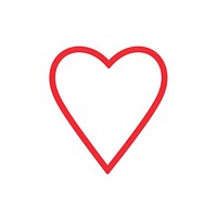 Minimalist red heart outline illustration