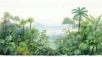 Lush tropical rainforest landscape illustration