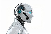 Futuristic humanoid robot profile