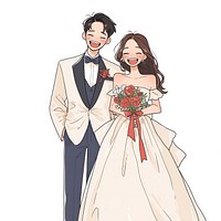 Happy couple wedding illustration