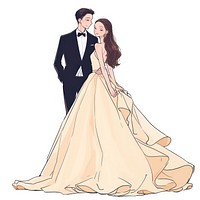 Elegant wedding couple illustration