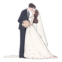 Romantic wedding couple illustration