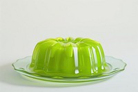 Green gelatin dessert on plate