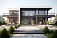 Modern luxury home with garden