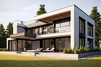 Modern luxury home with garden