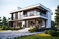 Modern luxury two-story house