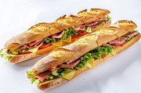 Delicious fresh baguette sandwiches