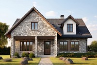 Charming stone house exterior view