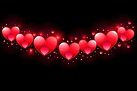 Glowing red hearts illustration