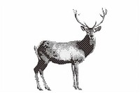 Pixelated deer art illustration