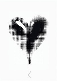 Halftone heart black white