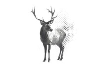 Abstract deer with halftone effect