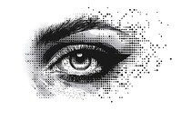 Detailed eye with halftone effect