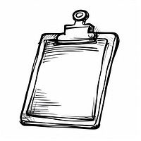 Hand-drawn clipboard with paper