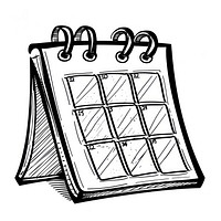 Hand-drawn desk calendar illustration