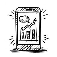 Mobile analytics growth illustration