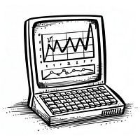 Vintage computer analytics illustration