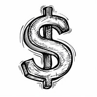 Hand-drawn dollar sign illustration