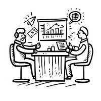 Business meeting cartoon illustration