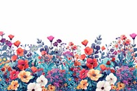 Vibrant floral border illustration