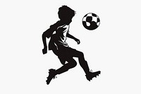 Silhouette child playing soccer