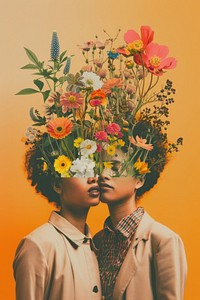 Surreal floral head art