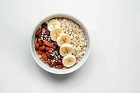 Healthy oatmeal bowl with fruits