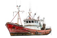 Rustic fishing boat isolated