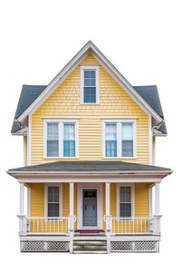 Charming yellow suburban house exterior