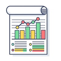 Colorful data analysis chart illustration