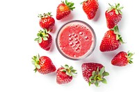 Fresh strawberry juice with strawberries