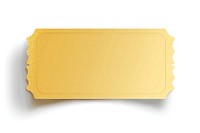 Golden ticket isolated white background