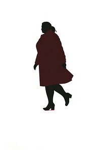 Silhouette woman walking confidently