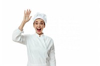 Happy chef waving hello