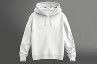 White hoodie on grey background