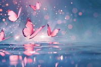 Enchanting butterflies over serene water