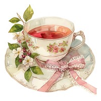 Elegant floral teacup illustration