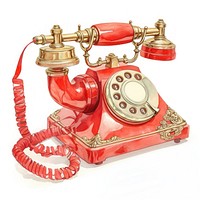 Vintage red rotary phone illustration