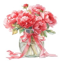 Elegant watercolor peony bouquet