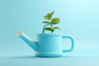 Watering can plant growth illustration