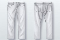 White denim template clothing apparel pants.