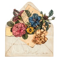 Vintage floral envelope illustration